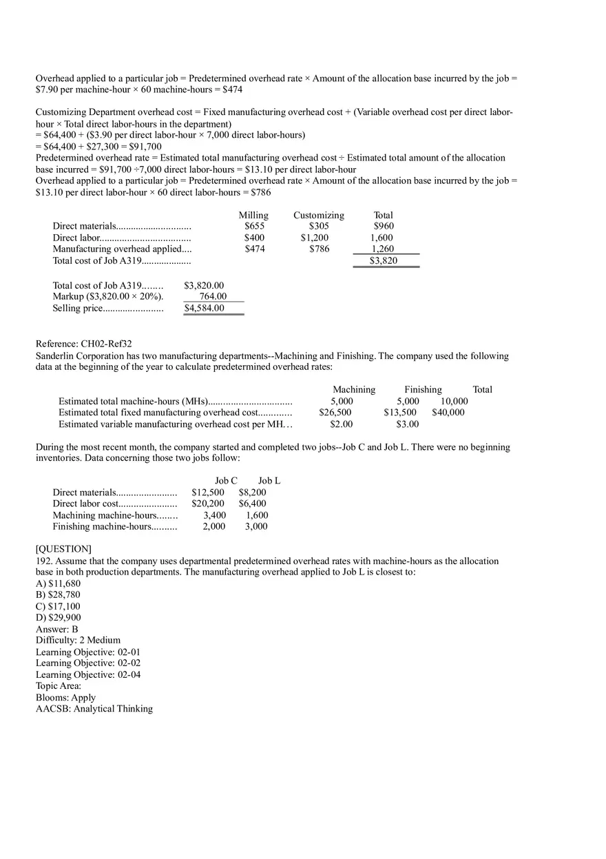 Ch2, Job-Order Costing Calculating Unit Product Costs Part 11 - Page 2
