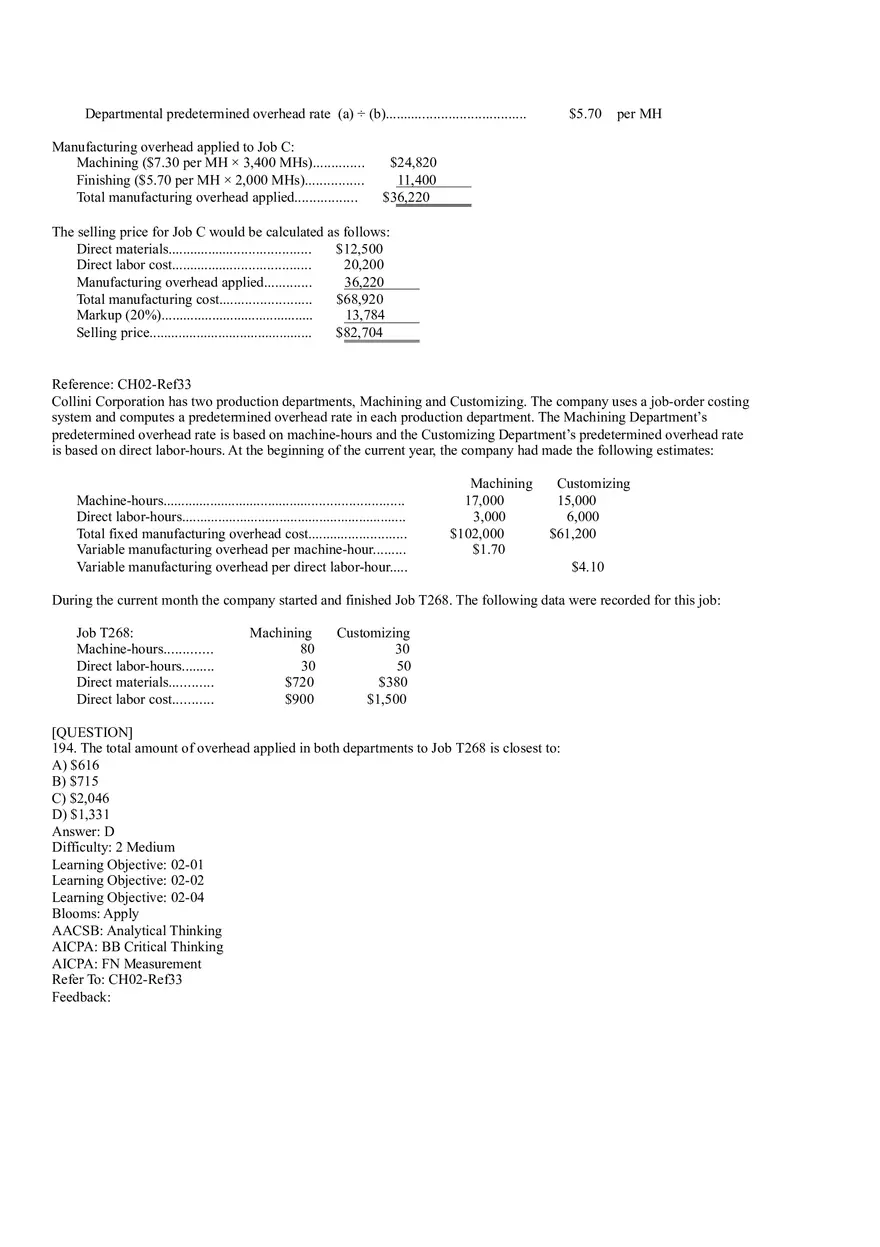 Ch2, Job-Order Costing Calculating Unit Product Costs Part 11 - Page 4