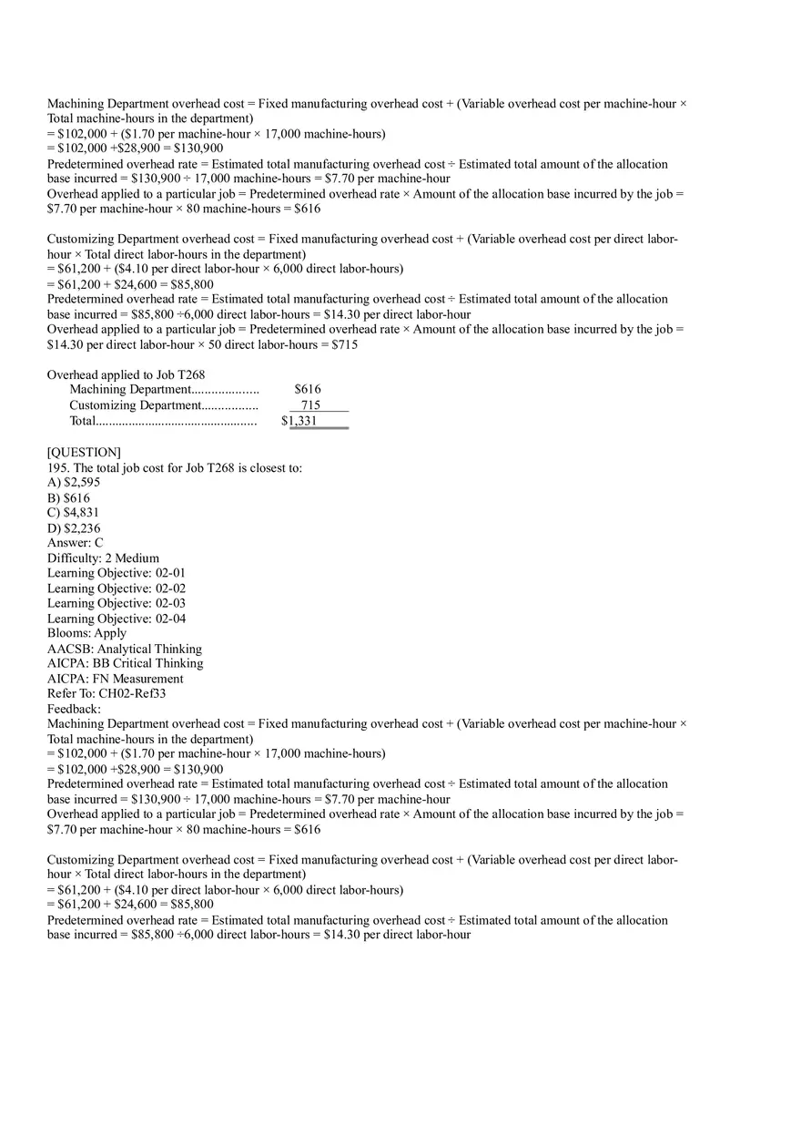 Ch2, Job-Order Costing Calculating Unit Product Costs Part 11 - Page 5