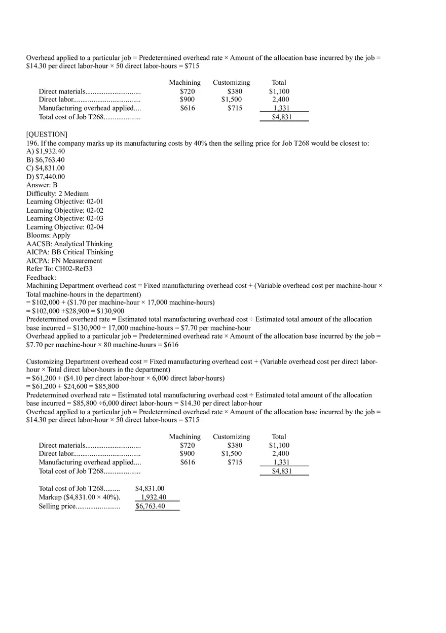 Ch2, Job-Order Costing Calculating Unit Product Costs Part 11 - Page 6