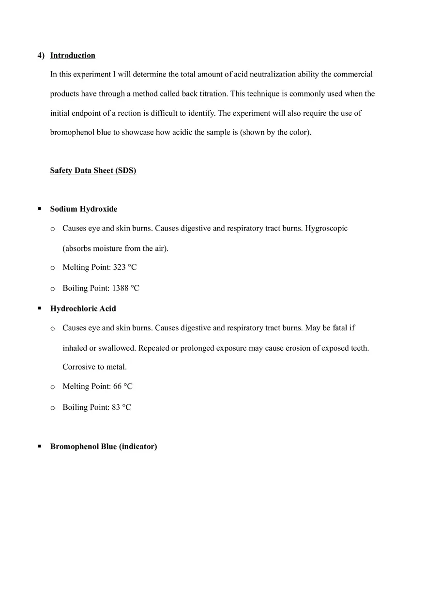 Determining the Buffer Capacity of Antacids (Lab) - Page 2