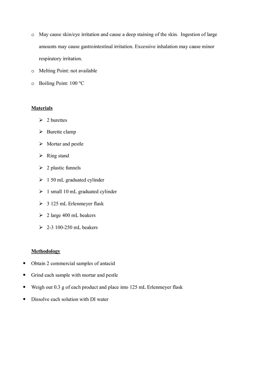 Determining the Buffer Capacity of Antacids (Lab) - Page 3