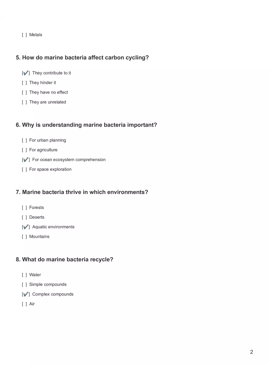 Quiz - Marine Bacteria - Page 2
