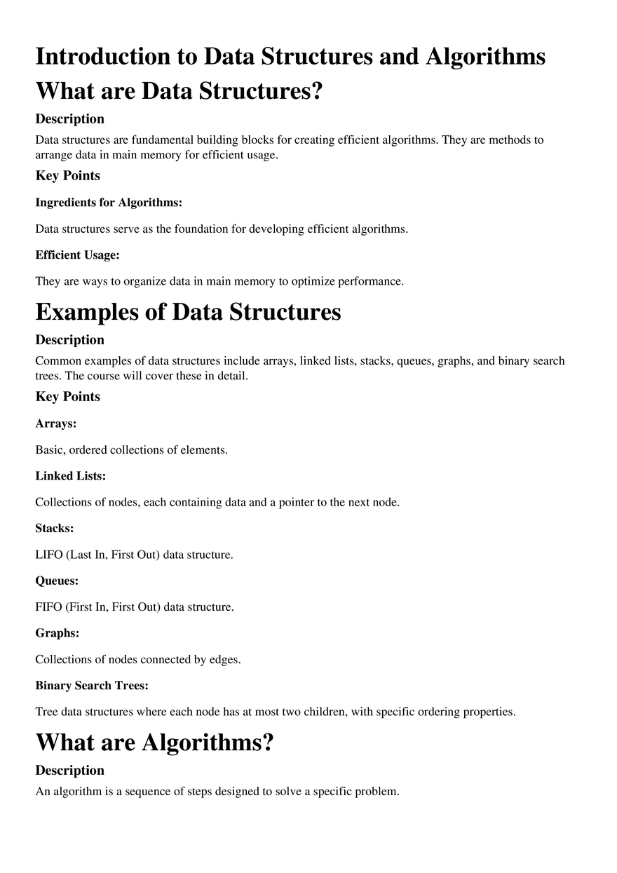 Chapter 1: Introduction to Data Structures and Algorithms - Page 1
