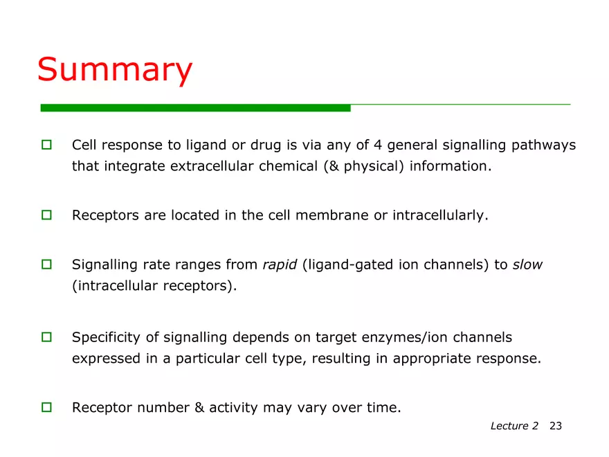 Lecture 2: Receptor Mechanisms - Page 16