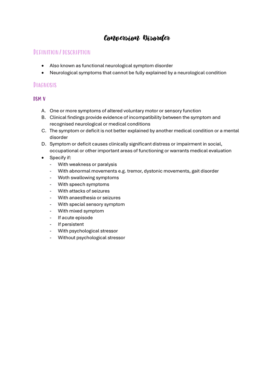 Conversion Disorder - Page 1