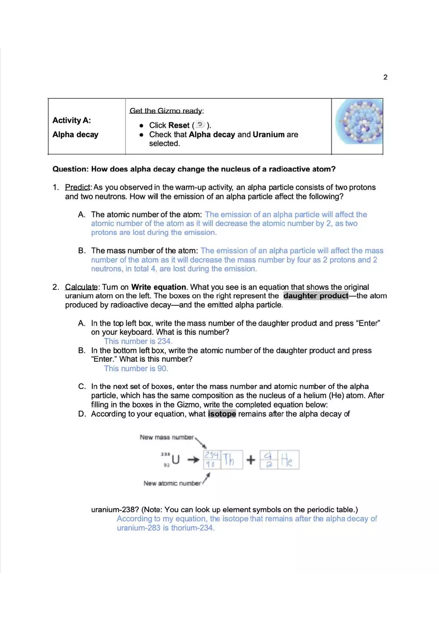 Student Exploration: Nuclear Decay - Page 2
