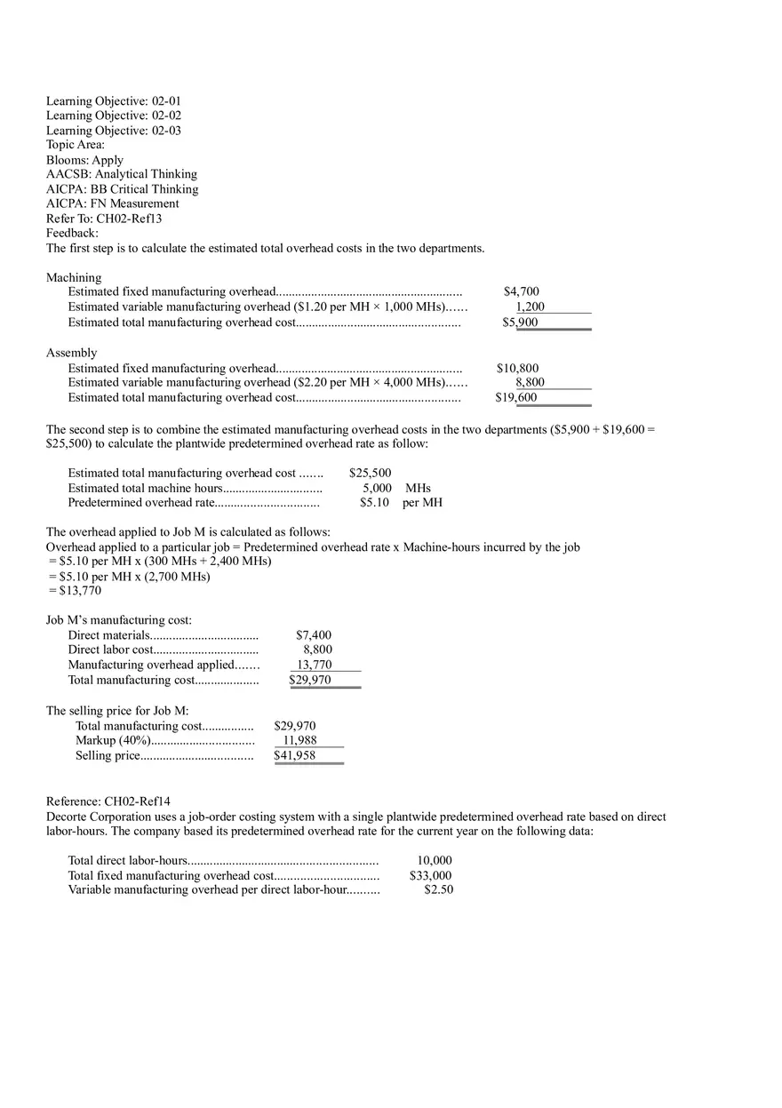 Ch2, Job-Order Costing Calculating Unit Product Costs Part 7 - Page 8