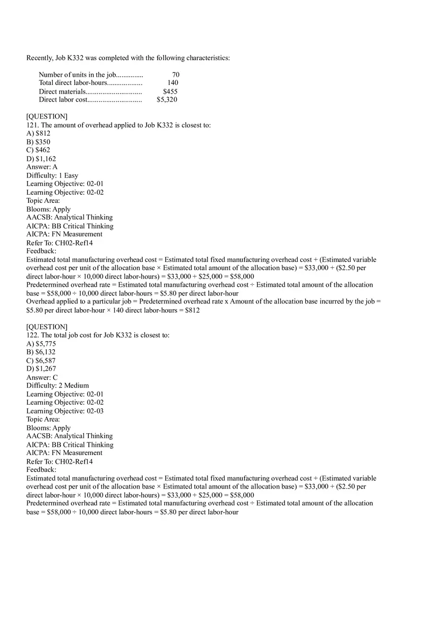 Ch2, Job-Order Costing Calculating Unit Product Costs Part 7 - Page 9