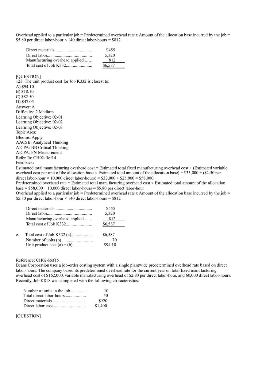 Ch2, Job-Order Costing Calculating Unit Product Costs Part 7 - Page 10