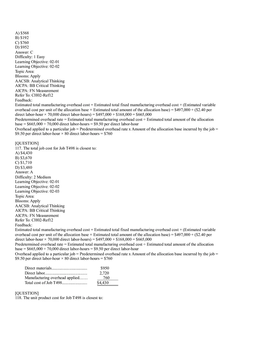 Ch2, Job-Order Costing Calculating Unit Product Costs Part 7 - Page 5