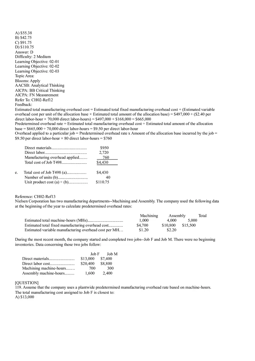 Ch2, Job-Order Costing Calculating Unit Product Costs Part 7 - Page 6