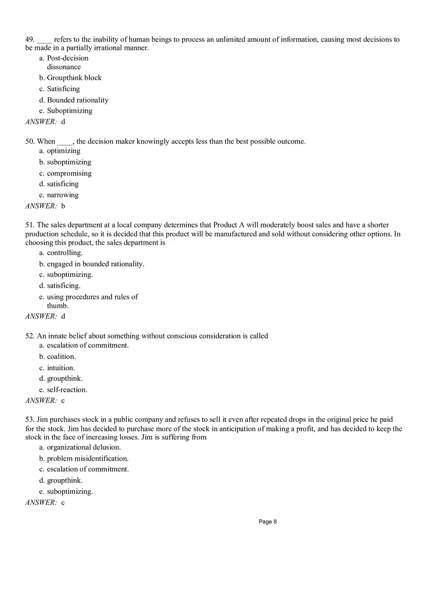 Management Chapter 8 Quiz Part 1 - Page 8