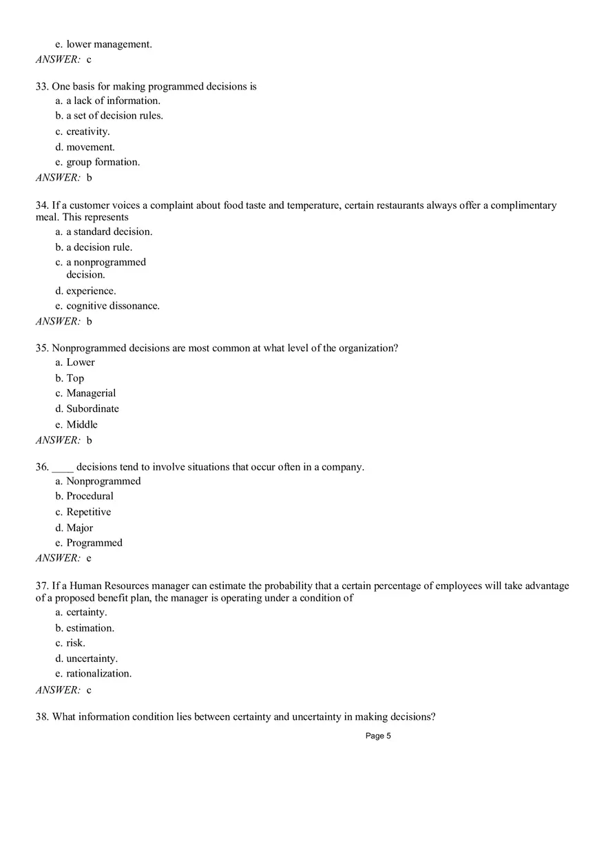 Management Chapter 8 Quiz Part 1 - Page 5