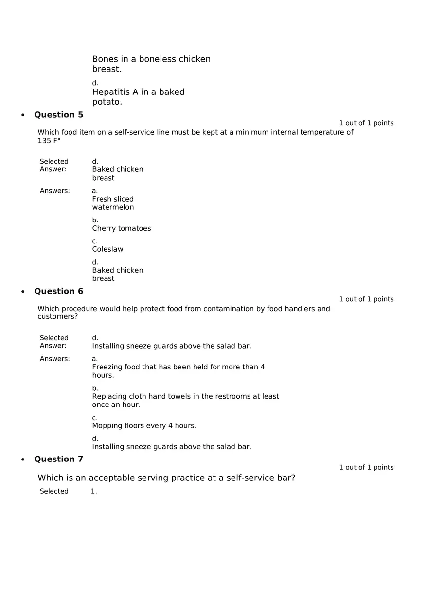 Servsafe Practice Exam Part 11 - Page 9