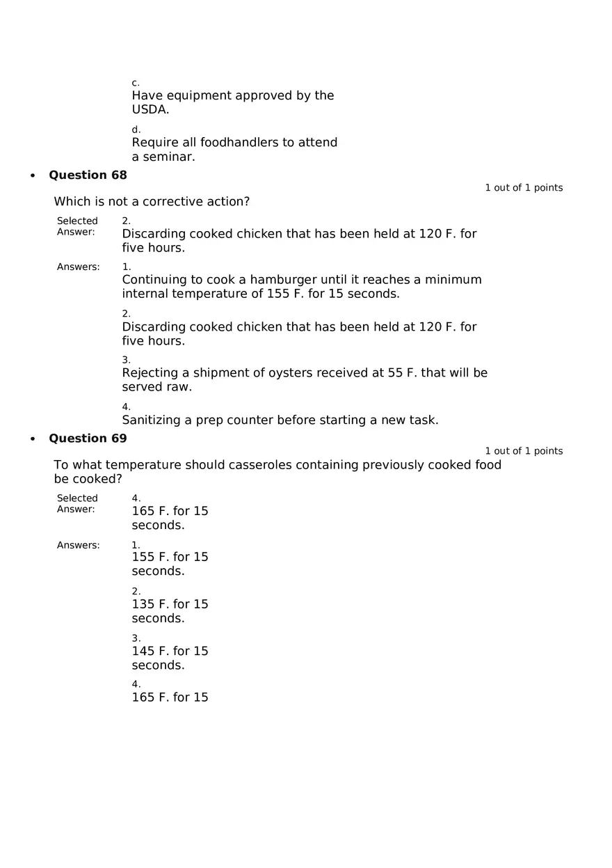 Servsafe Practice Exam Part 11 - Page 2