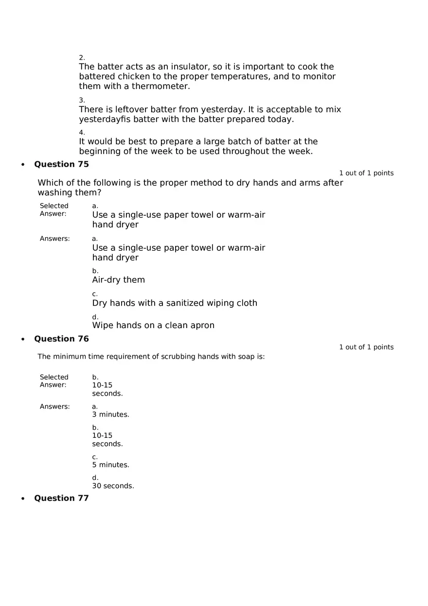 Servsafe Practice Exam Part 11 - Page 5