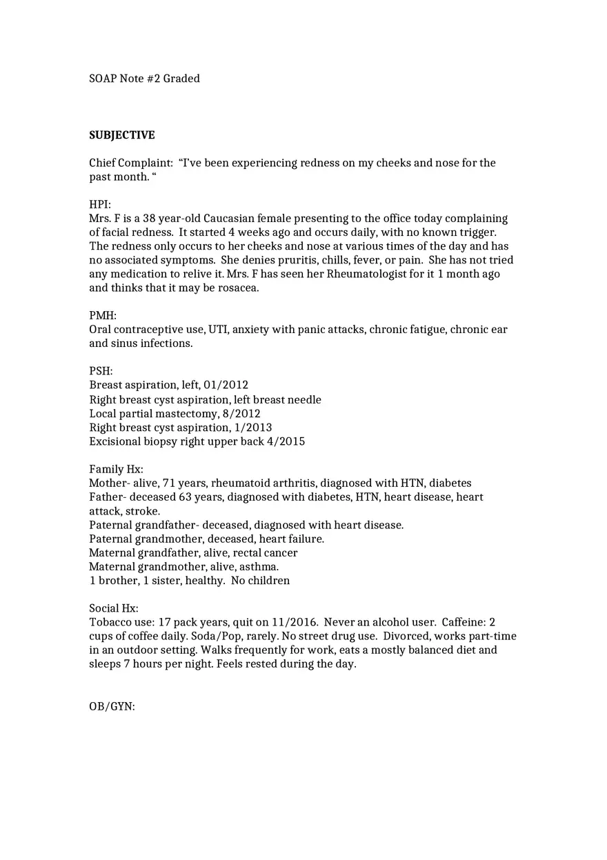 SOAP Note #2 Graded - Page 1