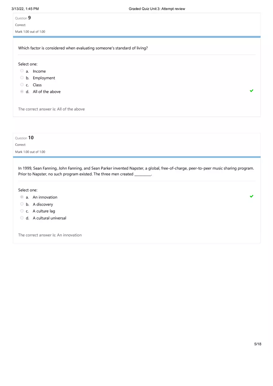 Sociology Quiz Unit 3 - Page 13