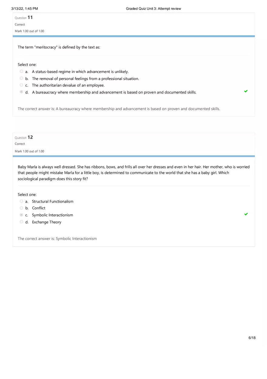 Sociology Quiz Unit 3 - Page 14