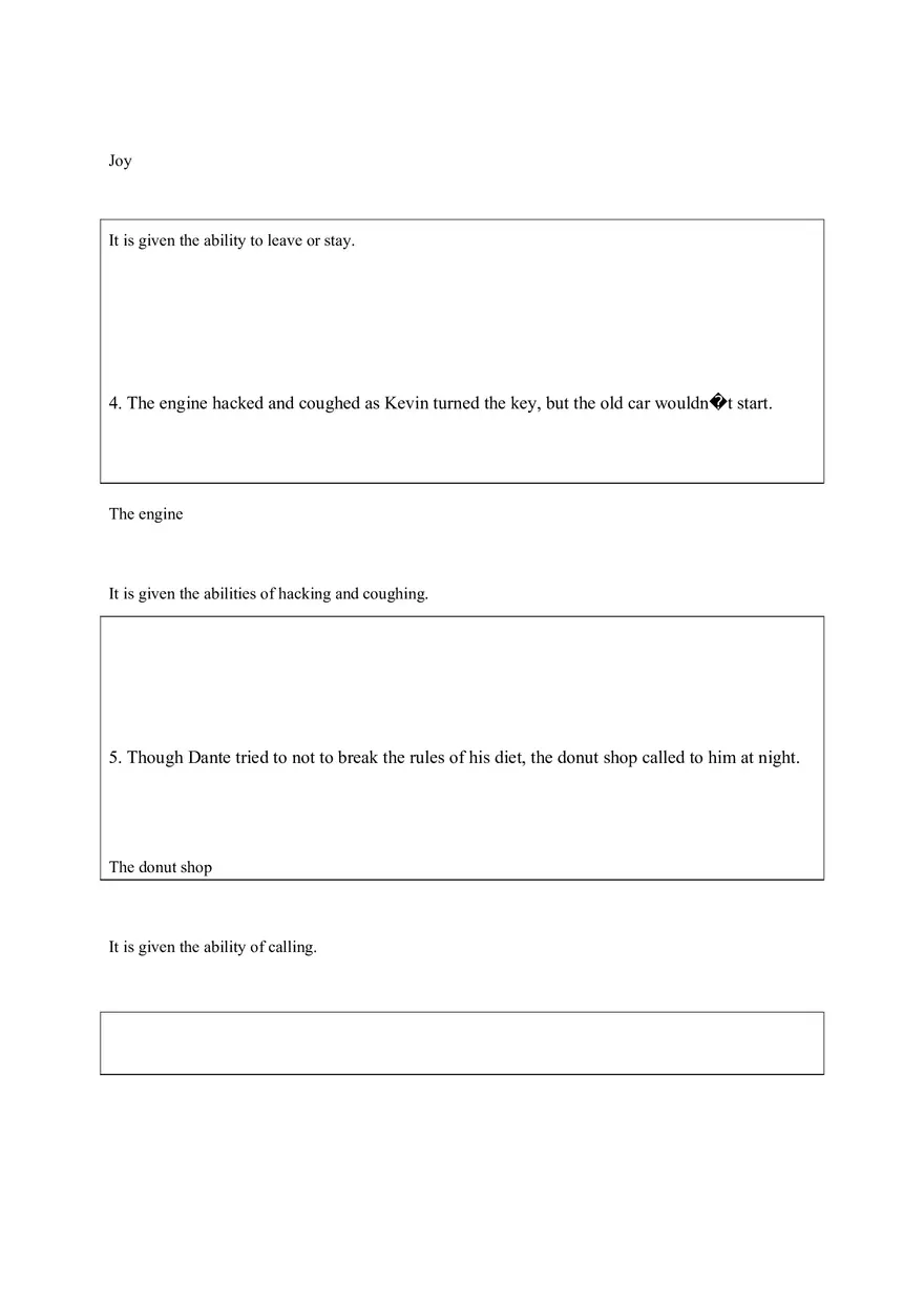 Personification Worksheet 2 - Page 2