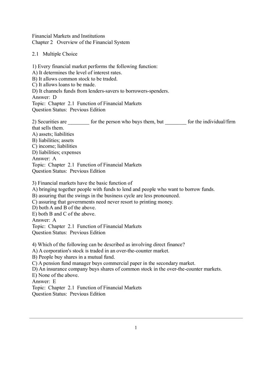 Overview of the Financial System Part 1 - Page 1