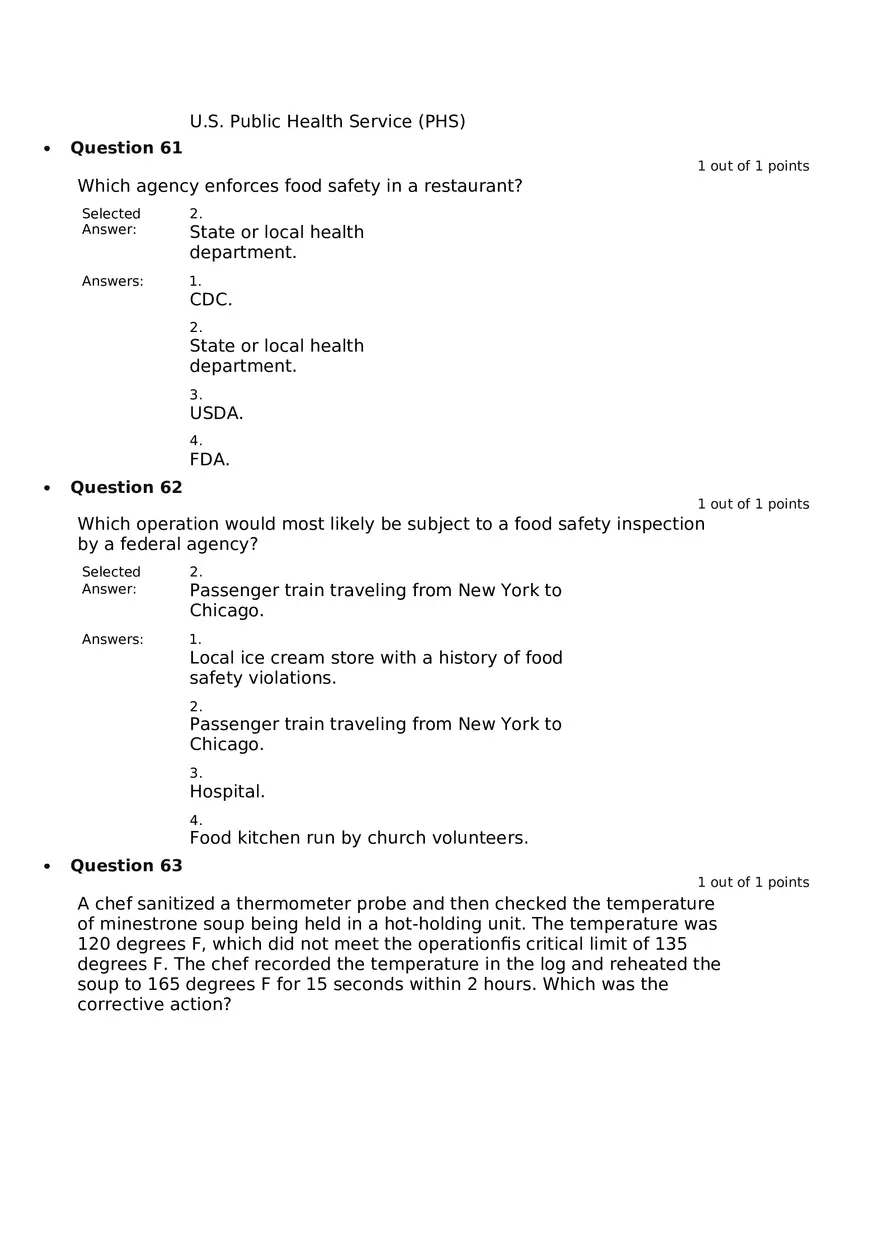 Servsafe Practice Exam Part 3 - Page 7