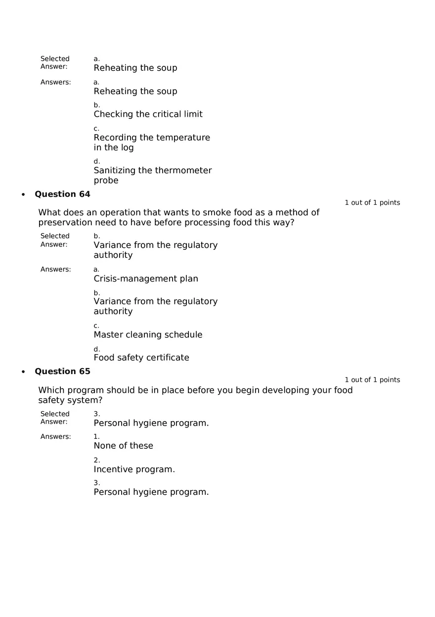 Servsafe Practice Exam Part 3 - Page 8