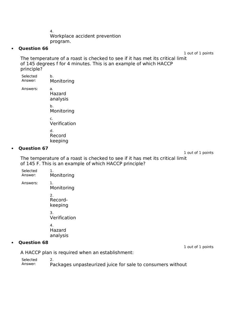 Servsafe Practice Exam Part 3 - Page 9