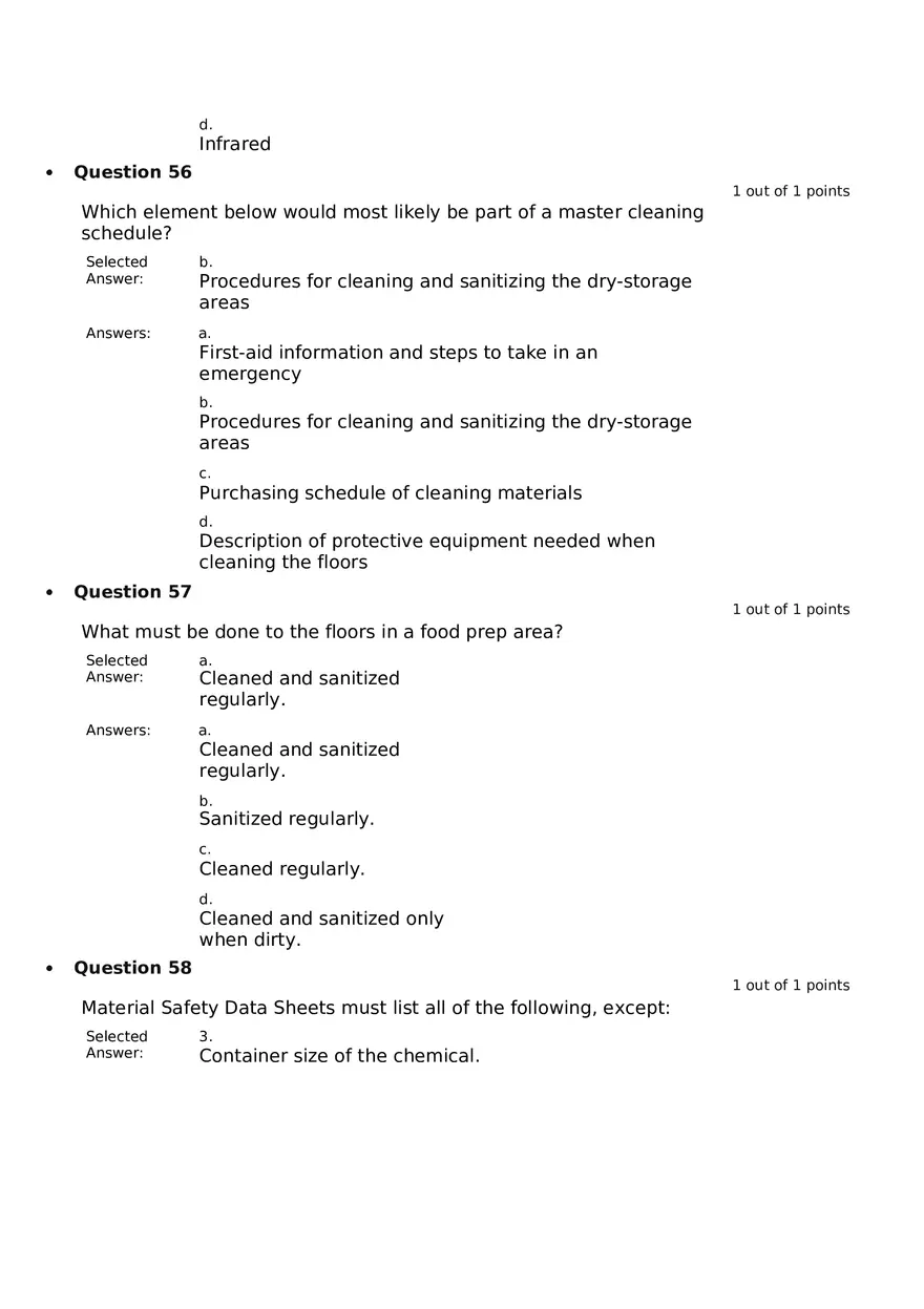 Servsafe Practice Exam Part 3 - Page 5