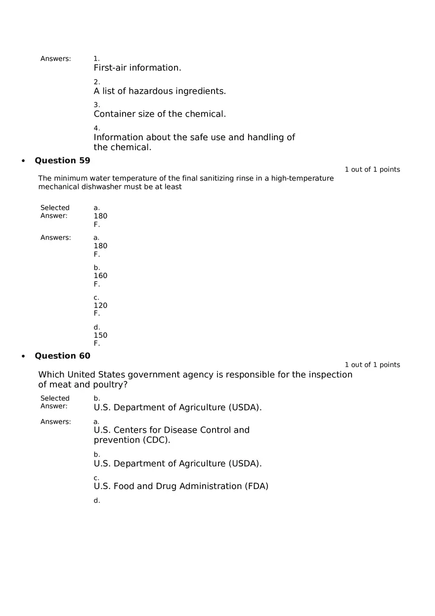 Servsafe Practice Exam Part 3 - Page 6