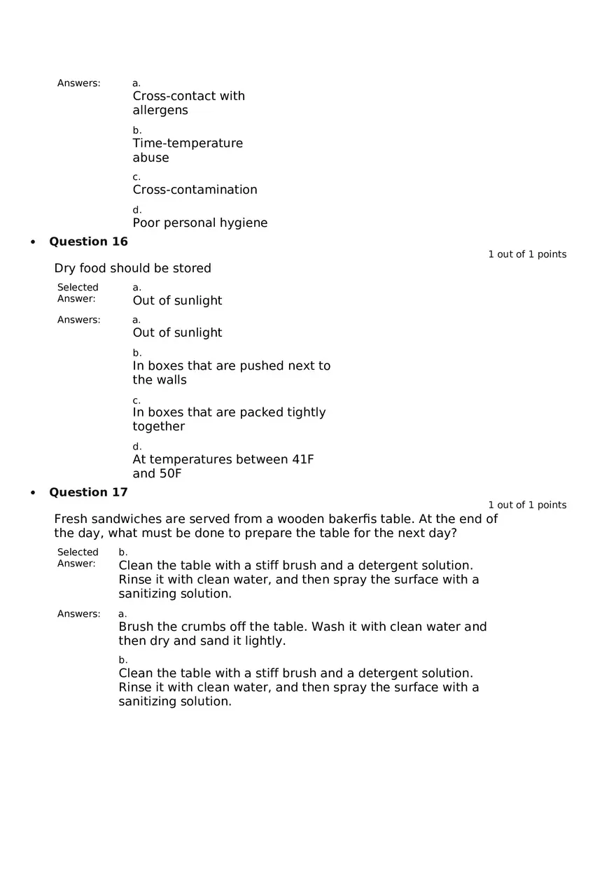 Servsafe Practice Exam Part 4 - Page 7