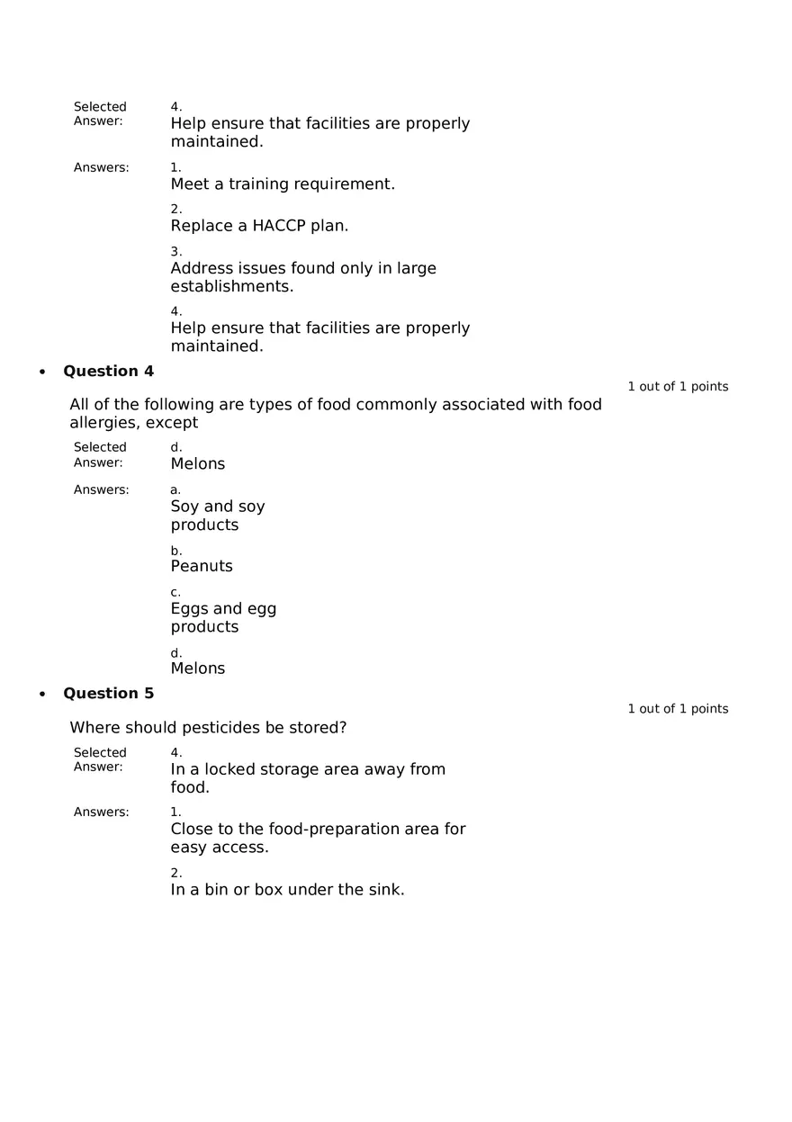 Servsafe Practice Exam Part 4 - Page 2