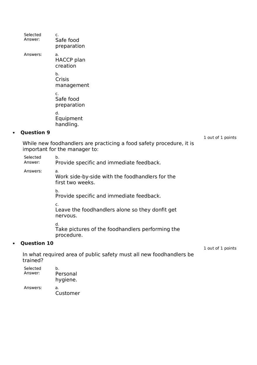 Servsafe Practice Exam Part 4 - Page 4