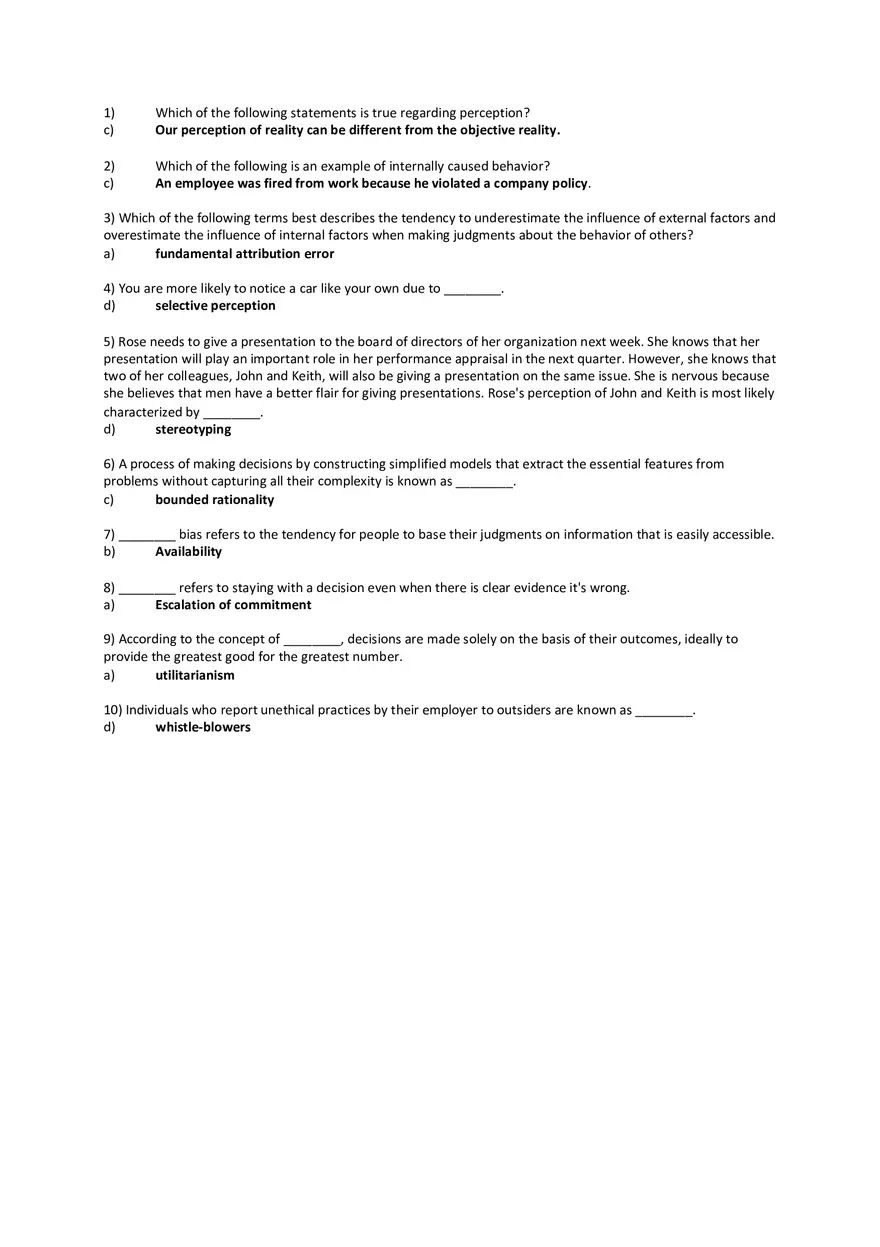 Which of the Following Statements is True Regarding Perception - Page 1