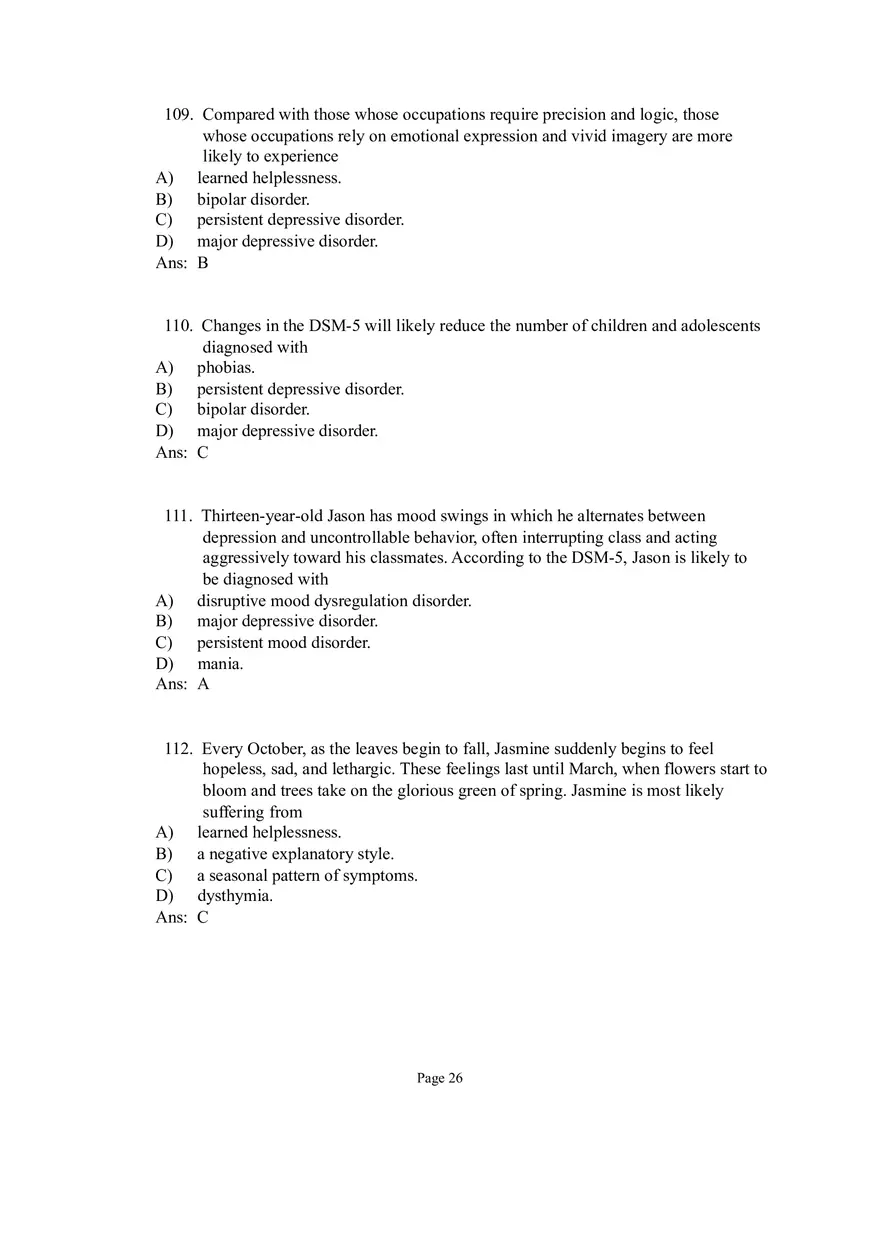 Psychological Disorders Answer Part 3 - Page 9
