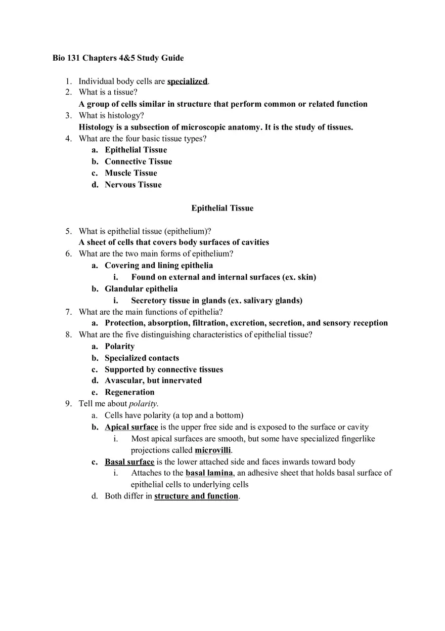 Biology Chapters 4 and 5 Study Guide - Page 1