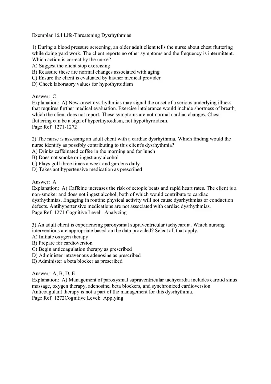 Exemplar 16.I Life-Threatening Dysrhythmias - Page 1