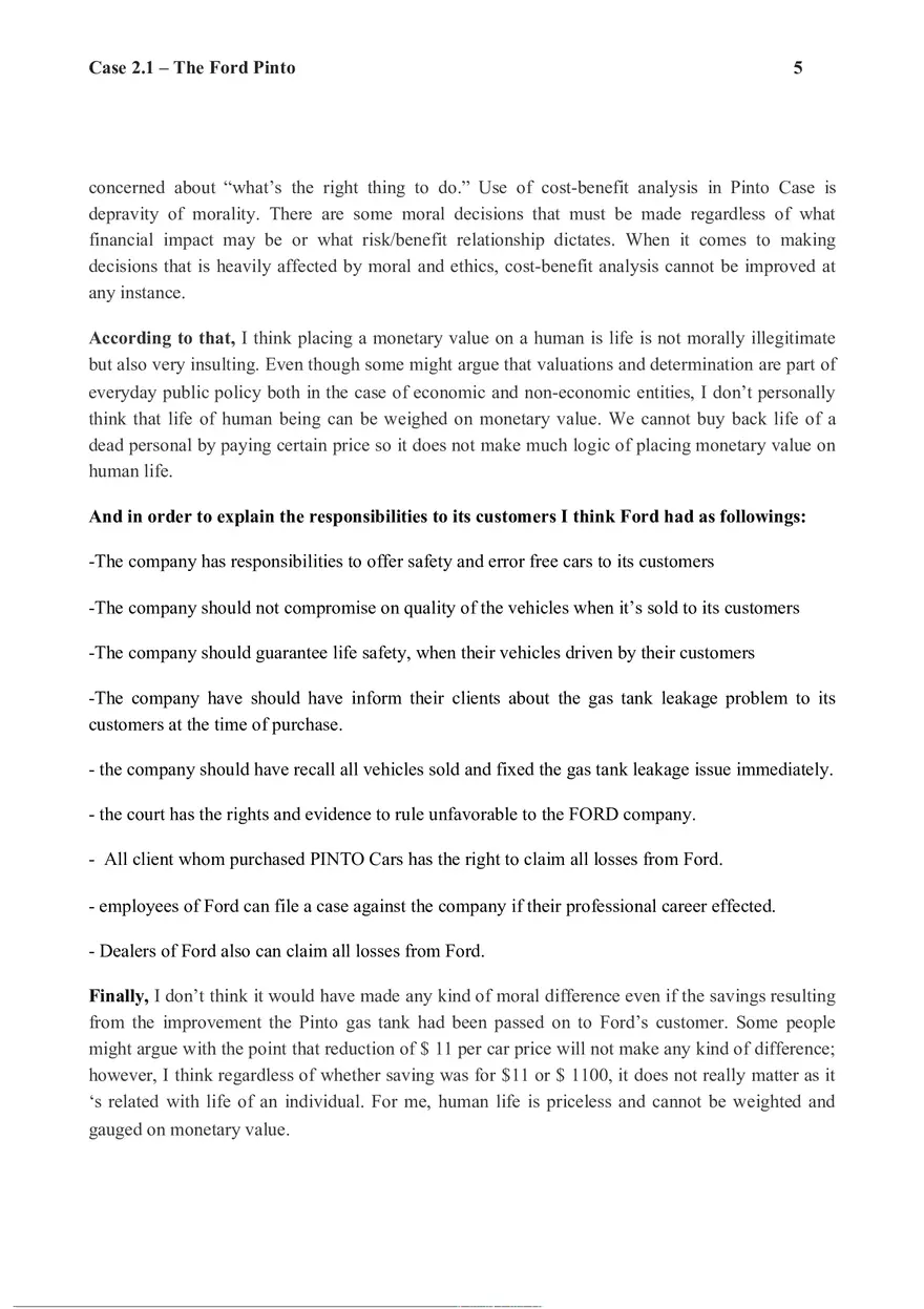Case 2.1 – The Ford Pinto - Page 5
