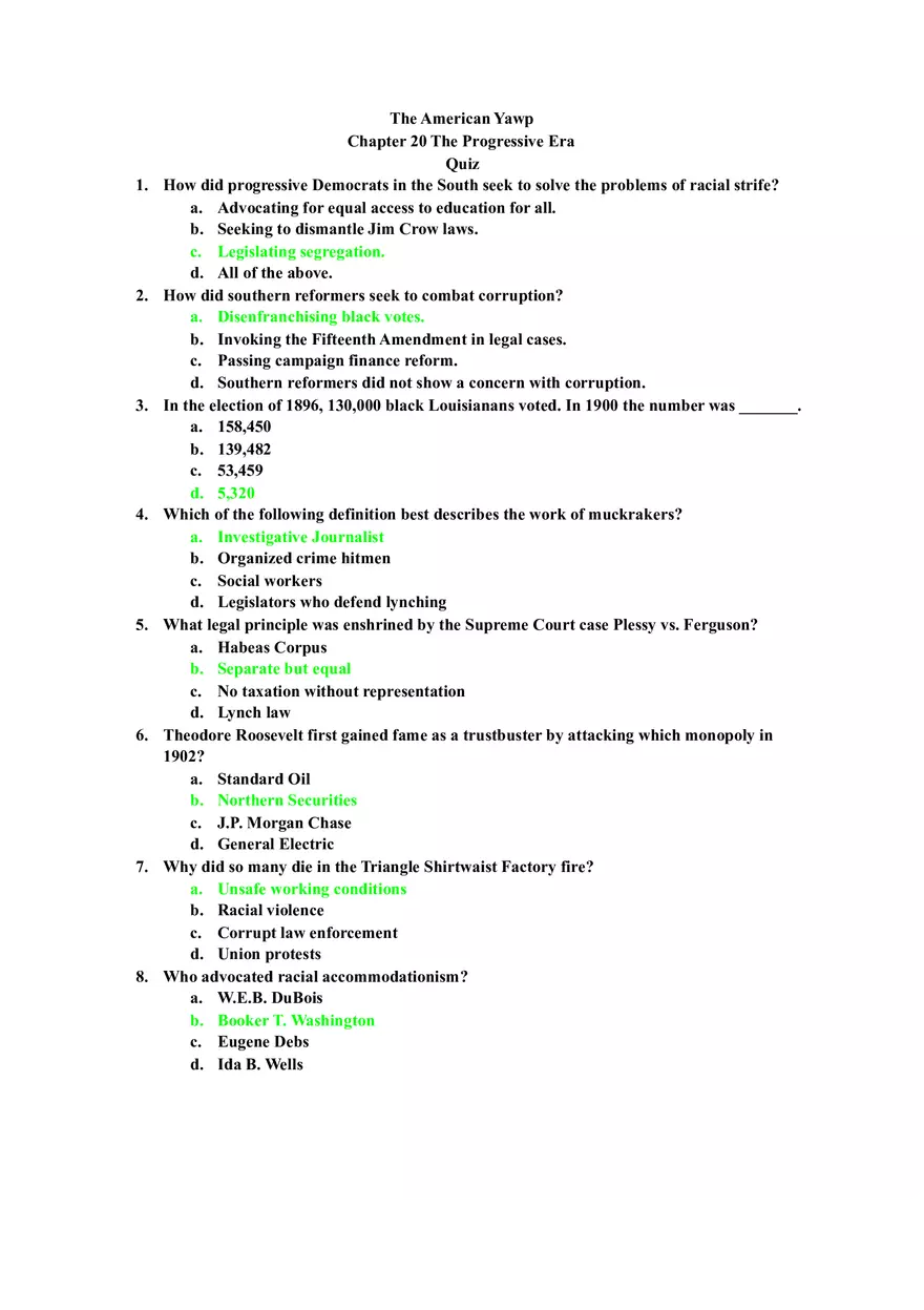 Chapter 20 The Progressive Era - Page 1