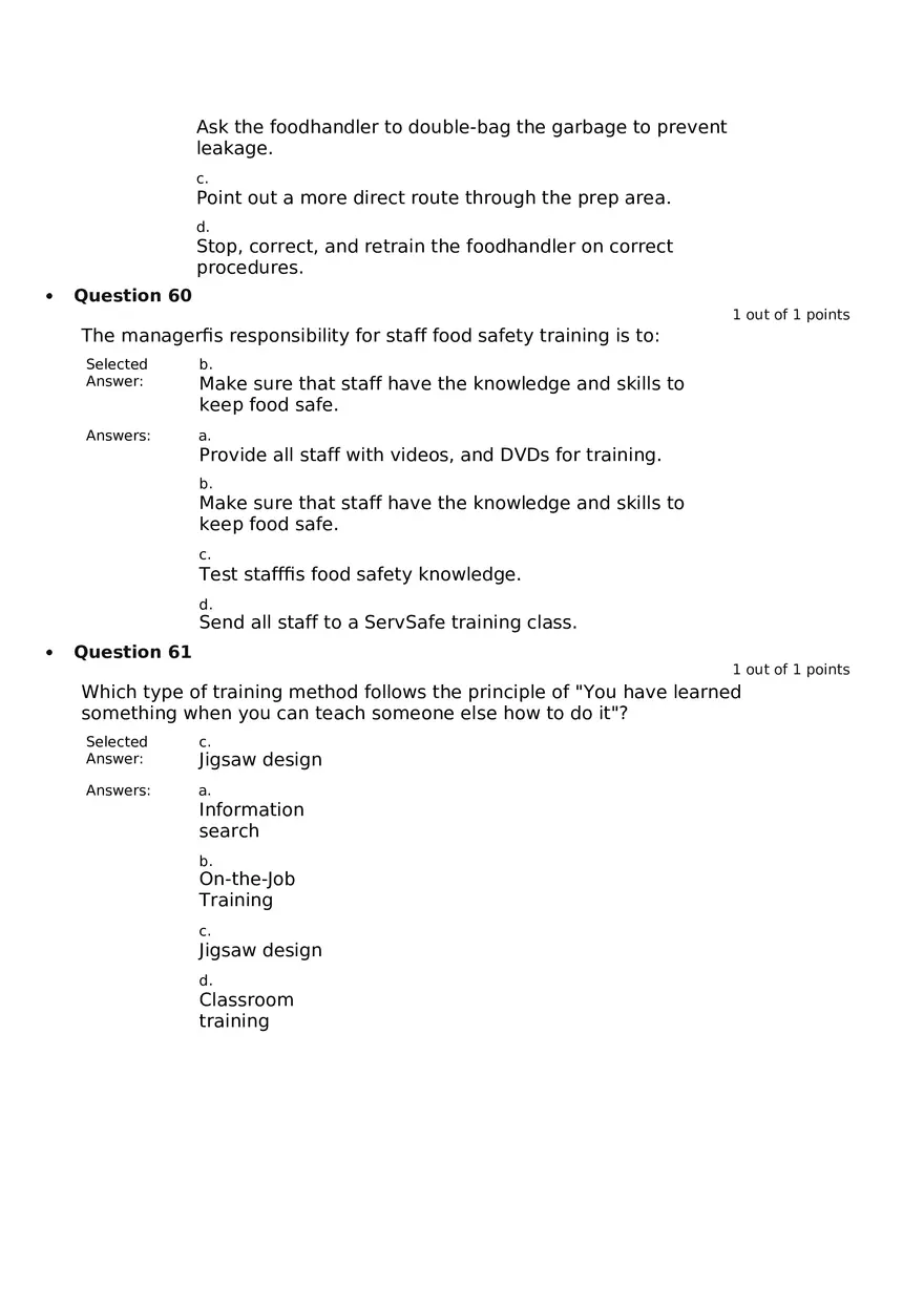 Servsafe Practice Exam Part 20 - Page 7