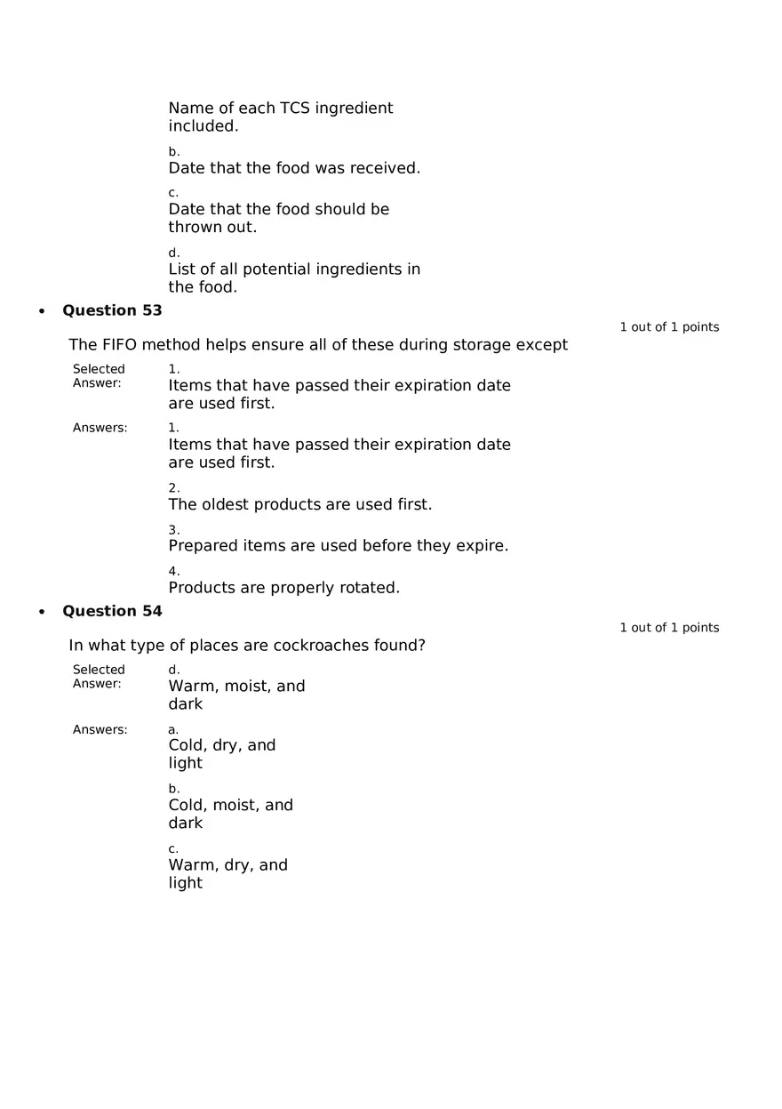 Servsafe Practice Exam Part 20 - Page 4