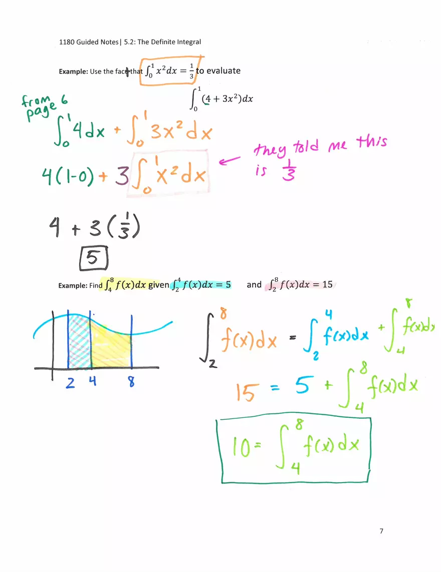 Guided Notes 5.2: The Definite Integral - Page 7