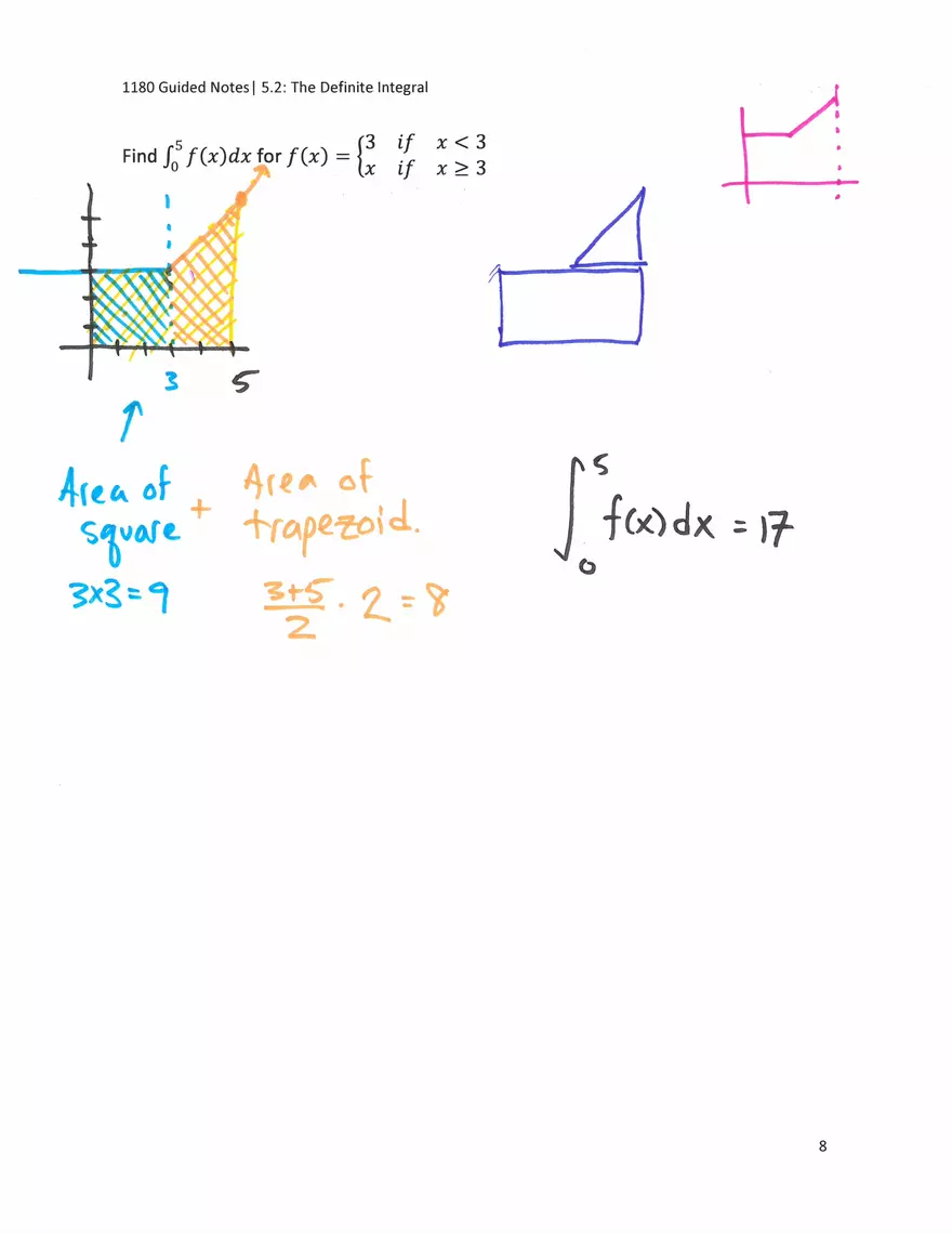 Guided Notes 5.2: The Definite Integral - Page 8