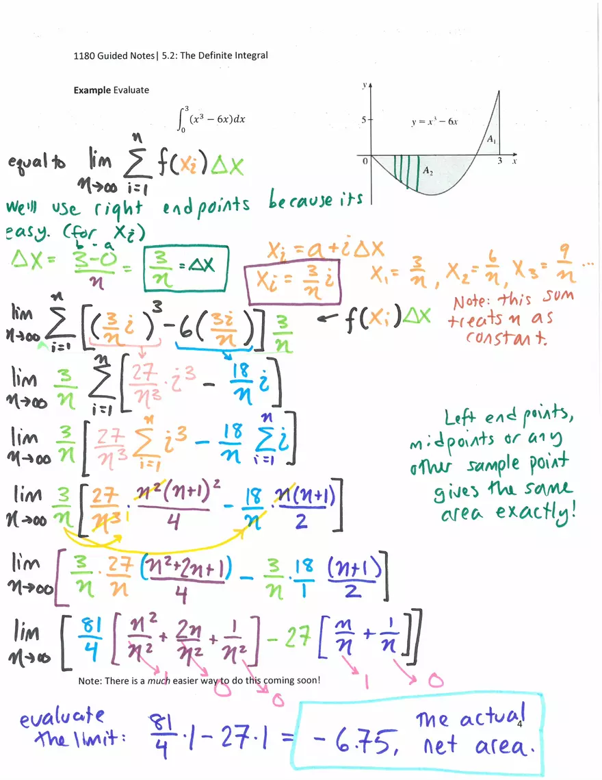 Guided Notes 5.2: The Definite Integral - Page 4