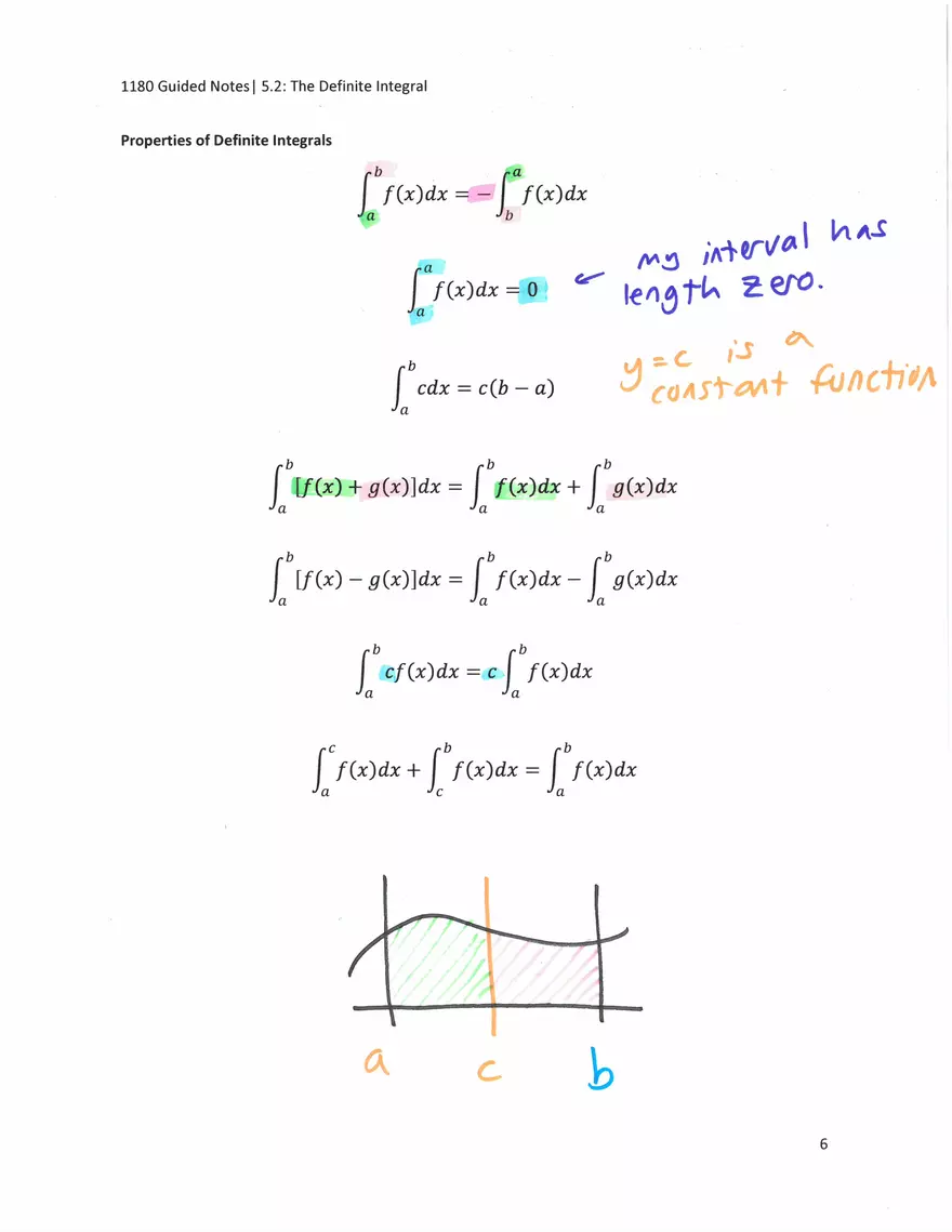 Guided Notes 5.2: The Definite Integral - Page 6