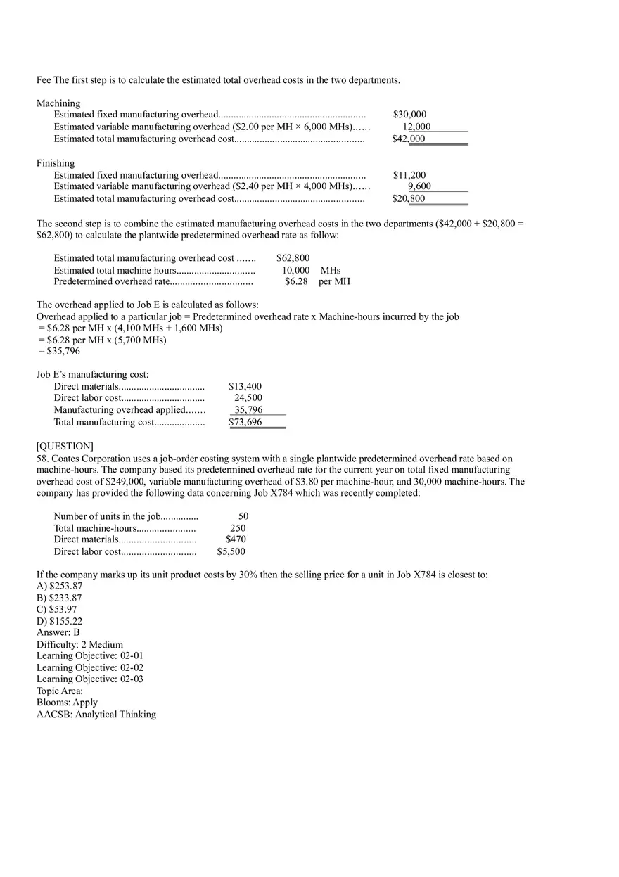 Ch2, Job-Order Costing Calculating Unit Product Costs Part 3 - Page 7