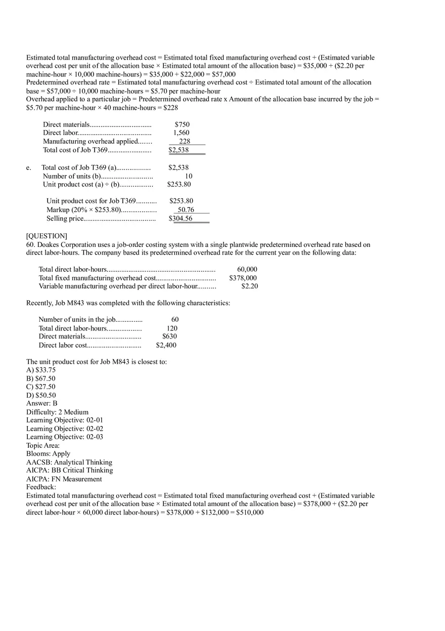 Ch2, Job-Order Costing Calculating Unit Product Costs Part 3 - Page 8