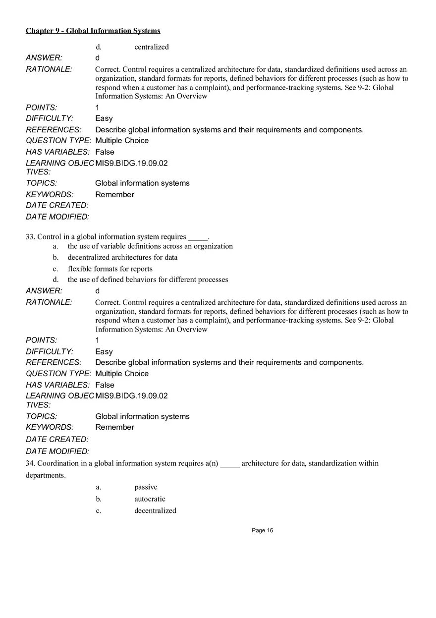 Chapter 9 Global Information Systems Answers - Page 8