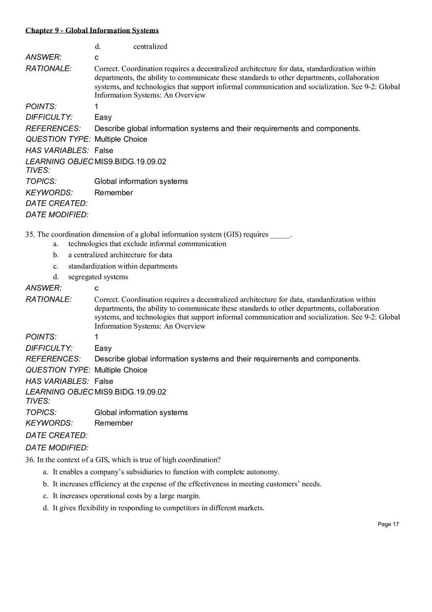 Chapter 9 Global Information Systems Answers - Page 9